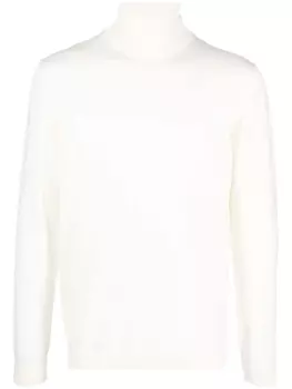 Джемпер из шерсти мериноса с высоким воротником Roberto Collina, белый