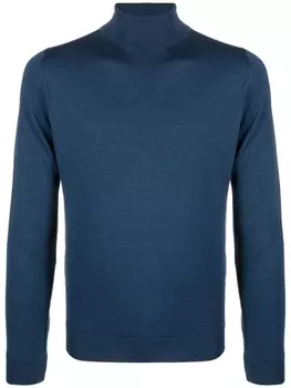 Джемпер из шерсти мериноса с высоким воротником John Smedley, синий