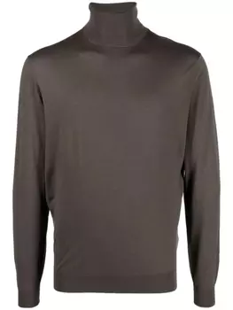 Джемпер из шерсти мериноса с высоким воротником Dell'oglio, коричневый