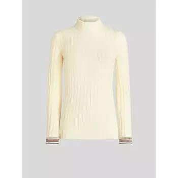 Джемпер из шерсти с воротником-поло ETRO, белый