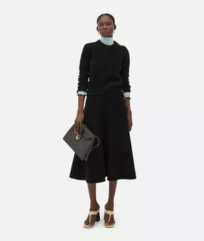 Джемпер из шерстяной пряжи букле Bottega Veneta, черный