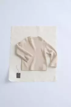 Джемпер из шерстяной пряжи ZARA, цвет mid-ecru