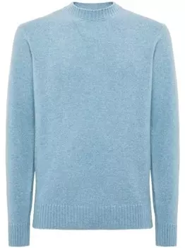 Джемпер из шерстяной смеси небесно-голубого цвета с круглым вырезом Boggi Milano, синий
