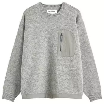 Джемпер из шетландской шерсти And Wander, серый