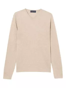 Джемпер из смеси хлопка и льна Brooks Brothers, нейтральный