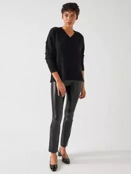 Джемпер из смеси мериносовой шерсти cara с v-образным вырезом L.K.Bennett, черный