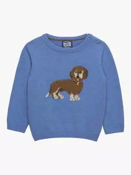 Джемпер из смеси шерсти и кашемира для маленьких собак породы такса Trotters, цвет Sky Blue