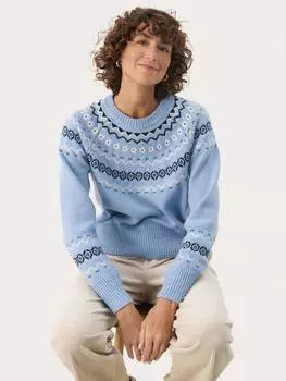 Джемпер из смеси шерсти и кашемира laney fair isle Part Two, синий/разноцветный