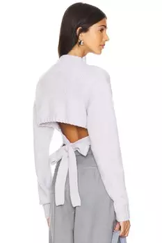 Джемпер из смеси шерсти и кашемира с завязками на спине St. Agni, цвет mist