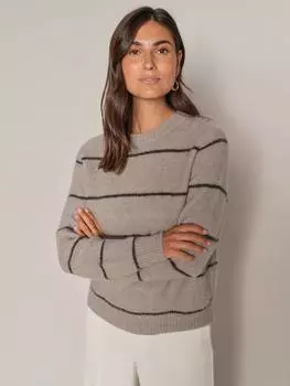 Джемпер из смеси шерсти в полоску thora MOS MOSH, цвет Mourning Dove