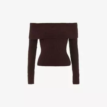 Джемпер из смесового хлопка с открытыми плечами saffron House Of Cb, коричневый