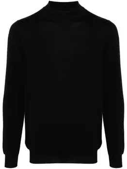 Джемпер из смесового кашемира с высоким воротником Kiton, черный
