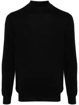 Джемпер из смесового кашемира с высоким воротником Kiton, черный