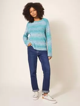 Джемпер из смесового льна Space Dye White Stuff, бирюзовый/мульти