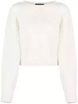 Джемпер из смесовой шерсти фактурной вязки Fabiana Filippi, белый