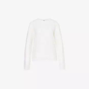 Джемпер из смесовой шерсти и мохера с кружевом Toteme, бежевый