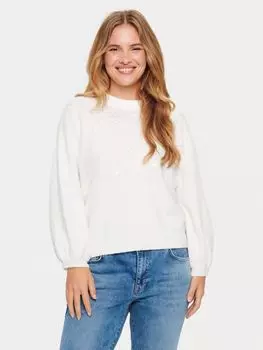 Джемпер из смесовой шерсти с пайетками Barbel Saint Tropez, лед