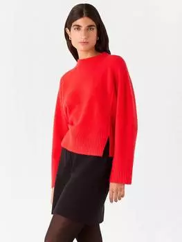 Джемпер из смесовой шерсти с разрезом по бокам Whistles, красный