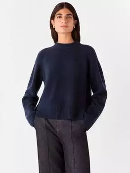 Джемпер из смесовой шерсти с разрезом по бокам Whistles, темно-синий