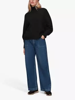 Джемпер из смесовой шерсти в рубчик Whistles, черный