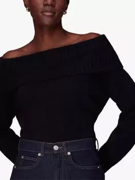 Джемпер из смесовой шерсти Whistles Bardot, черный