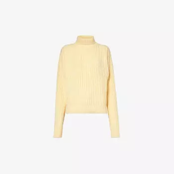 Джемпер из смесовой ткани с высоким воротником ESSENTIALS Fear Of God Essentials, желтый