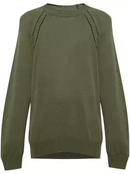 Джемпер из тонкого хлопка Jil Sander, зеленый