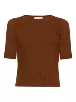 Джемпер из вирджинской шерсти Oscar de la Renta, коричневый