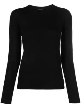 Джемпер из вирджинской шерсти с круглым вырезом MAX MARA, черный