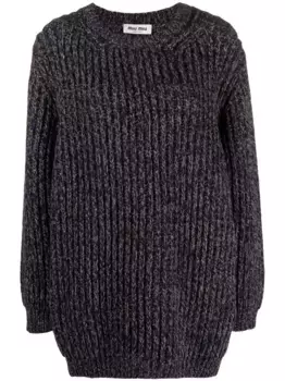 Джемпер из вирджинской шерсти с круглым вырезом MIU MIU, синий