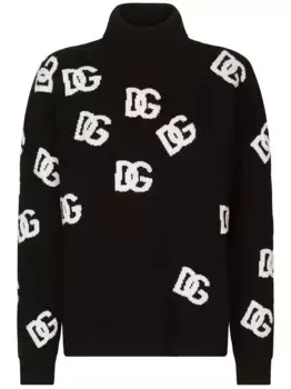 Джемпер из вирджинской шерсти с логотипом DG DOLCE & GABBANA, черный