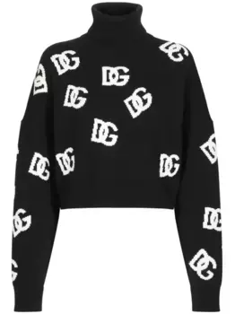 Джемпер из вирджинской шерсти с логотипом DOLCE & GABBANA, черный