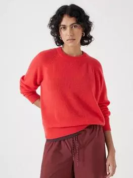 Джемпер из жасминового кашемира в рубчик HUSH, цвет Tomato Red