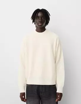 Джемпер изнаночной вязки Bershka, белый