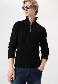 Джемпер JJCRAIG HALE ZIP Jack & Jones, черный