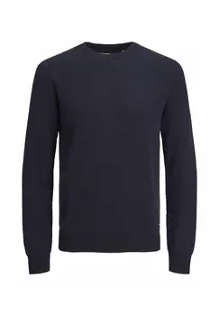 Джемпер JJEGLOBE KNIT CREW NECK Jack & Jones, синий деним