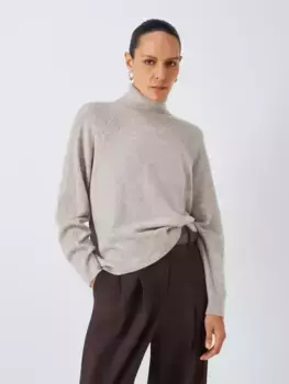 Джемпер John Lewis Cashmere Ribbed Roll Neck, цвет toast