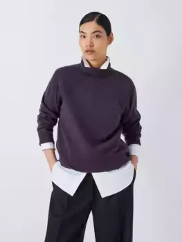 Джемпер John Lewis Cashmere Ribbed Roll Neck, цвет aubergine