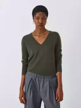 Джемпер John Lewis Cashmere V-Neck, хаки