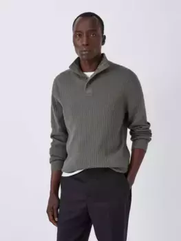 Джемпер John Lewis Cotton & Cashmere Blend Button Neck, цвет seal/grey