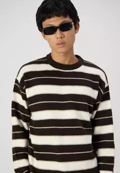 Джемпер JOROLLIE STRIPE CREW NECK Jack & Jones, темно-коричневый