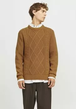 Джемпер JPRBLUDIOGO CABLE KNIT Jack & Jones PREMIUM, светло-коричневый