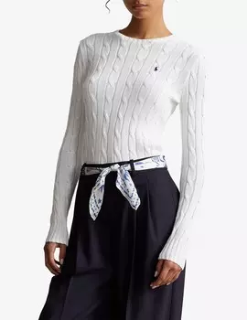 Джемпер Julianna с круглым вырезом Ralph Lauren, цвет White,Blu Navy