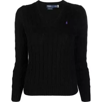 Джемпер Kimberly Polo Pony Cable Trim Polo Ralph Lauren, черный
