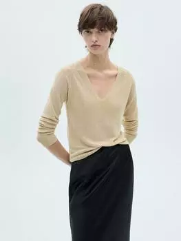 Джемпер kling sparkle Mango, золотой