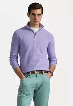 Джемпер KNIT COTTON QUARTER-ZIP SWEATER Polo Ralph Lauren, сиреневый