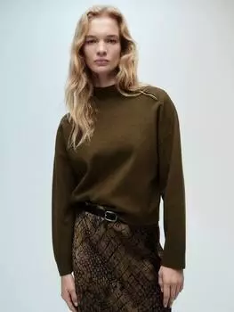 Джемпер konpaktu на молнии с горловиной Mango, хаки