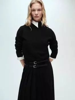 Джемпер konpaktu на молнии с горловиной Mango, черный