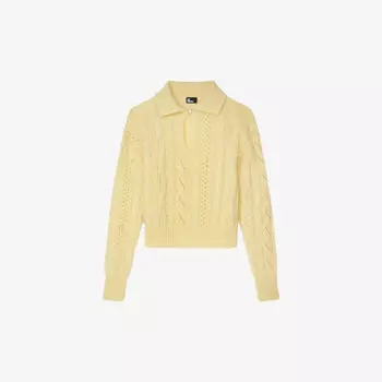 Джемпер косичной вязки The Kooples, желтый