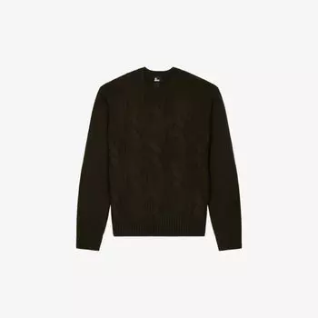 Джемпер косой вязки из шерсти и кашемира The Kooples, зеленый